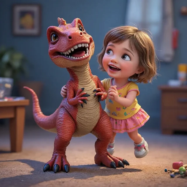 Sasha Gets a pet Dinosaur - and it dances Cover